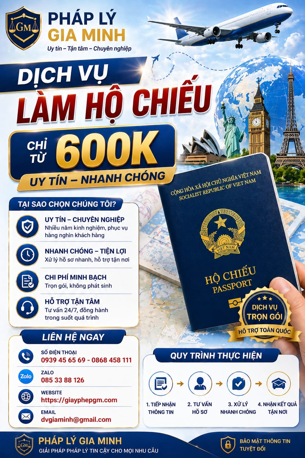 Quy trình làm hộ chiếu nhanh Đà Nẵng