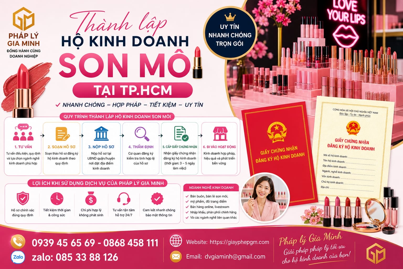 Thành lập hộ kinh doanh son môi tại TPHCM | Hồ sơ, thủ tục, chi phí 9 Thành lập hộ kinh doanh son môi tại TP.HCM