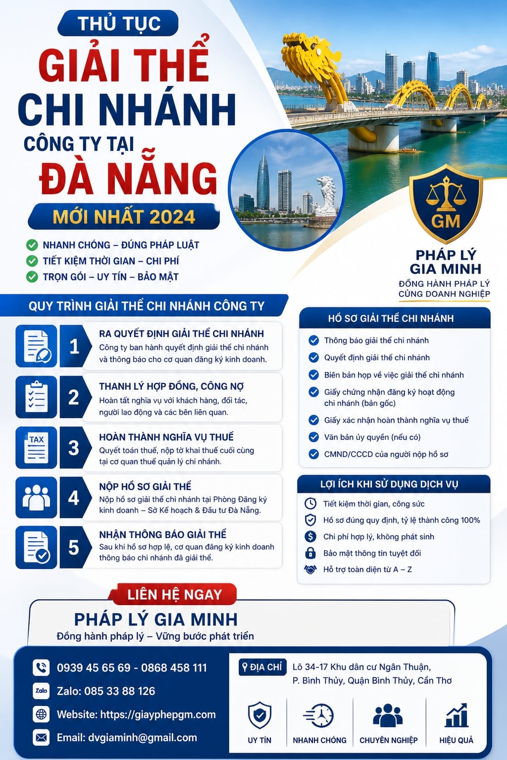 Thủ tục giải thể chi nhánh công ty tại Đà Nẵng mới nhất