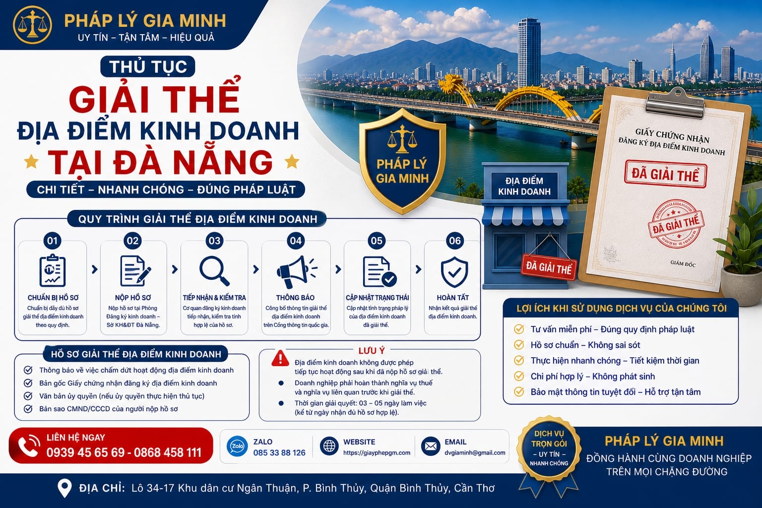 Thủ tục giải thể địa điểm kinh doanh tại Đà Nẵng chi tiết
