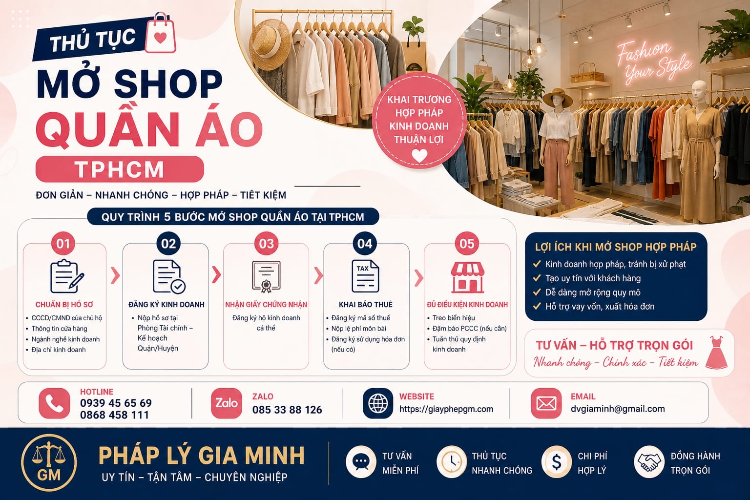 Thủ tục mở shop quần áo TPHCM