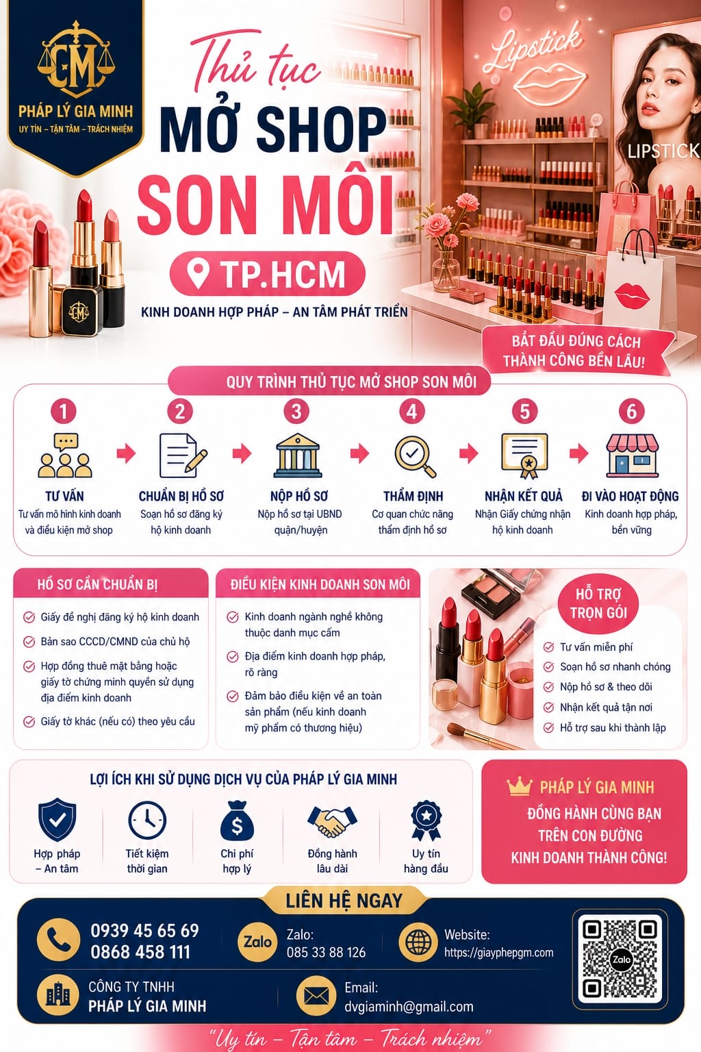 Thành lập hộ kinh doanh son môi tại TPHCM | Hồ sơ, thủ tục, chi phí 13 Thủ tục mở shop son môi TP.HCM
