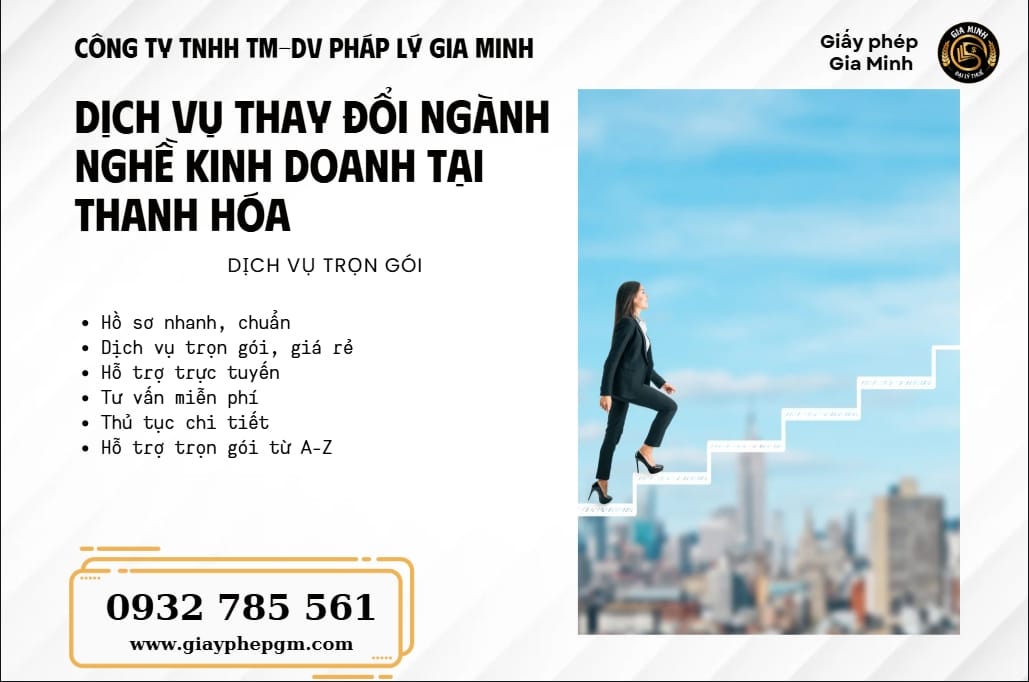 Dịch vụ thay đổi ngành nghề kinh doanh tại Thanh Hóa của Gia Minh