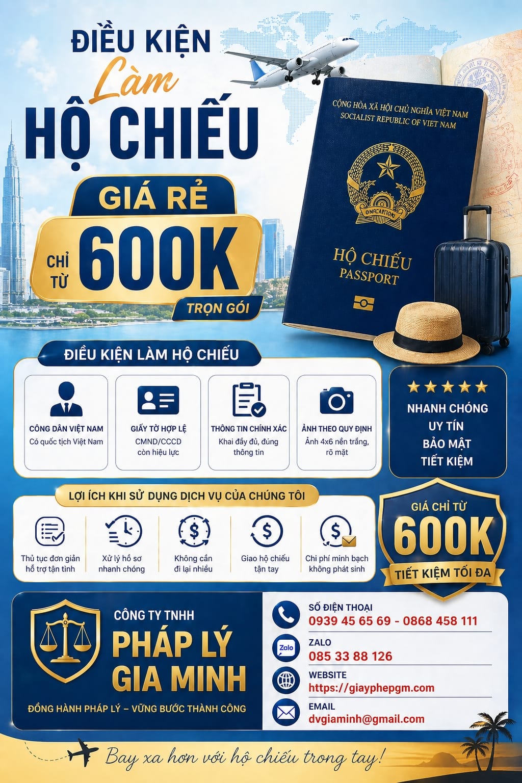 Hồ sơ cấp hộ chiếu gắn chip tại Đồng Nai đầy đủ