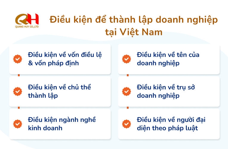 Điều kiện cơ bản để thành lập doanh nghiệp tại Việt Nam
