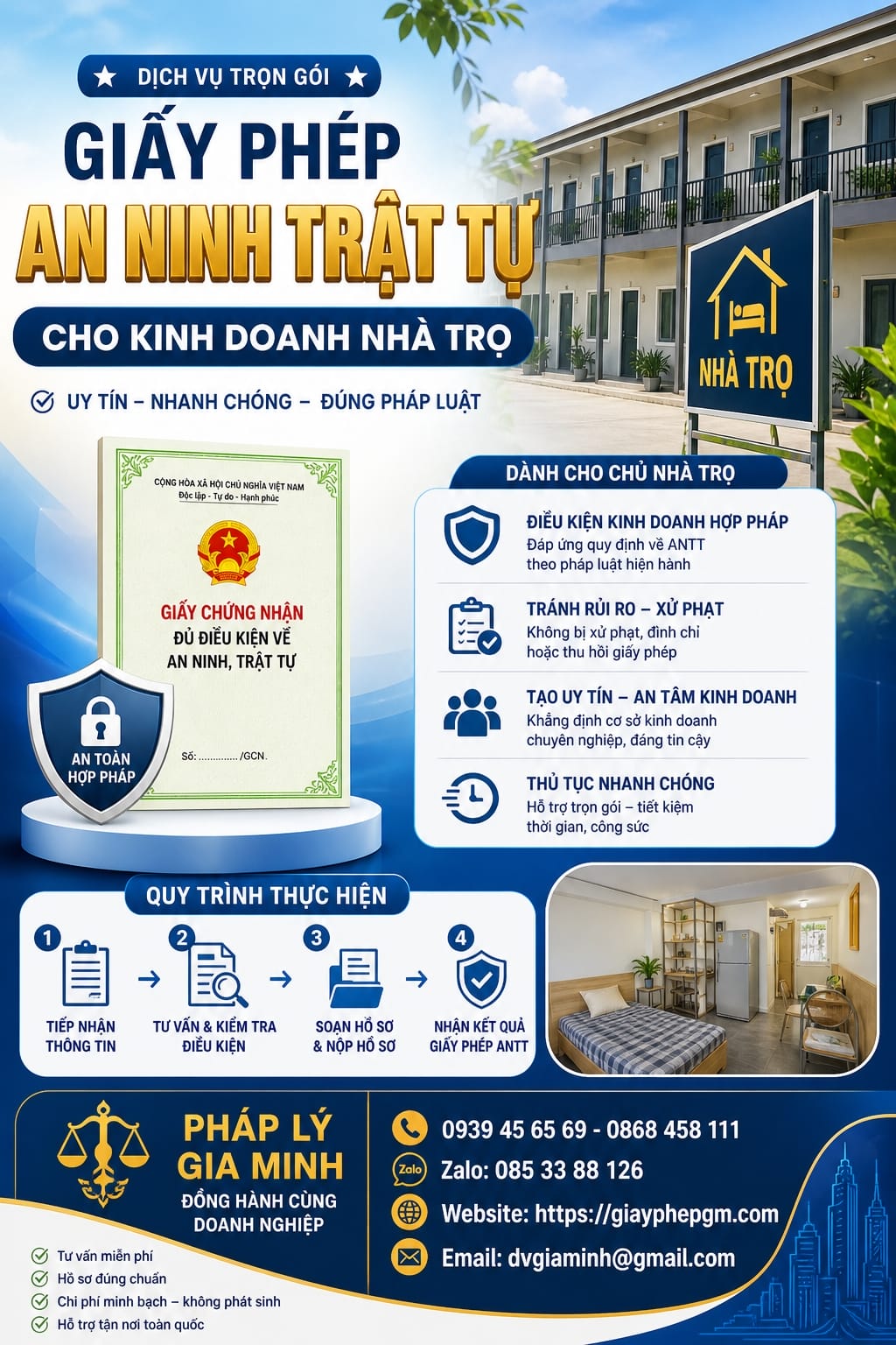 Giấy phép an ninh trật tự cho kinh doanh nhà trọ | Thủ tục A–Z 10 Giấy phép an ninh trật tự cho kinh doanh nhà trọ