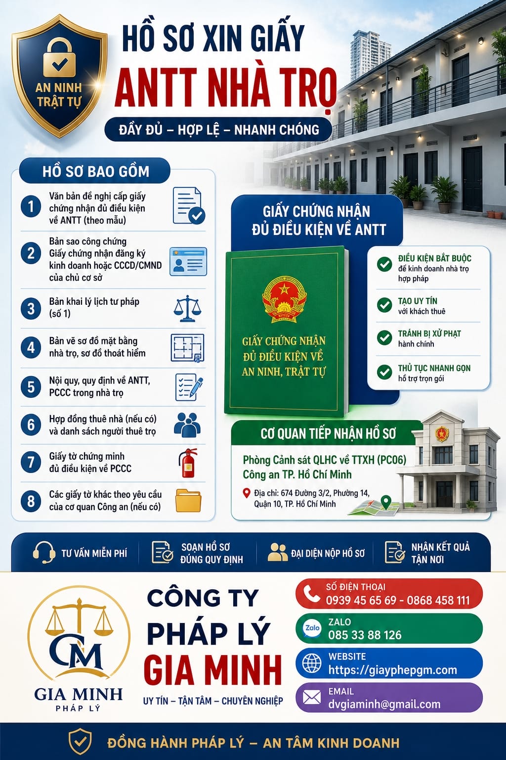 Giấy phép an ninh trật tự cho kinh doanh nhà trọ | Thủ tục A–Z 11 Hồ sơ xin giấy ANTT nhà trọ đầy đủ