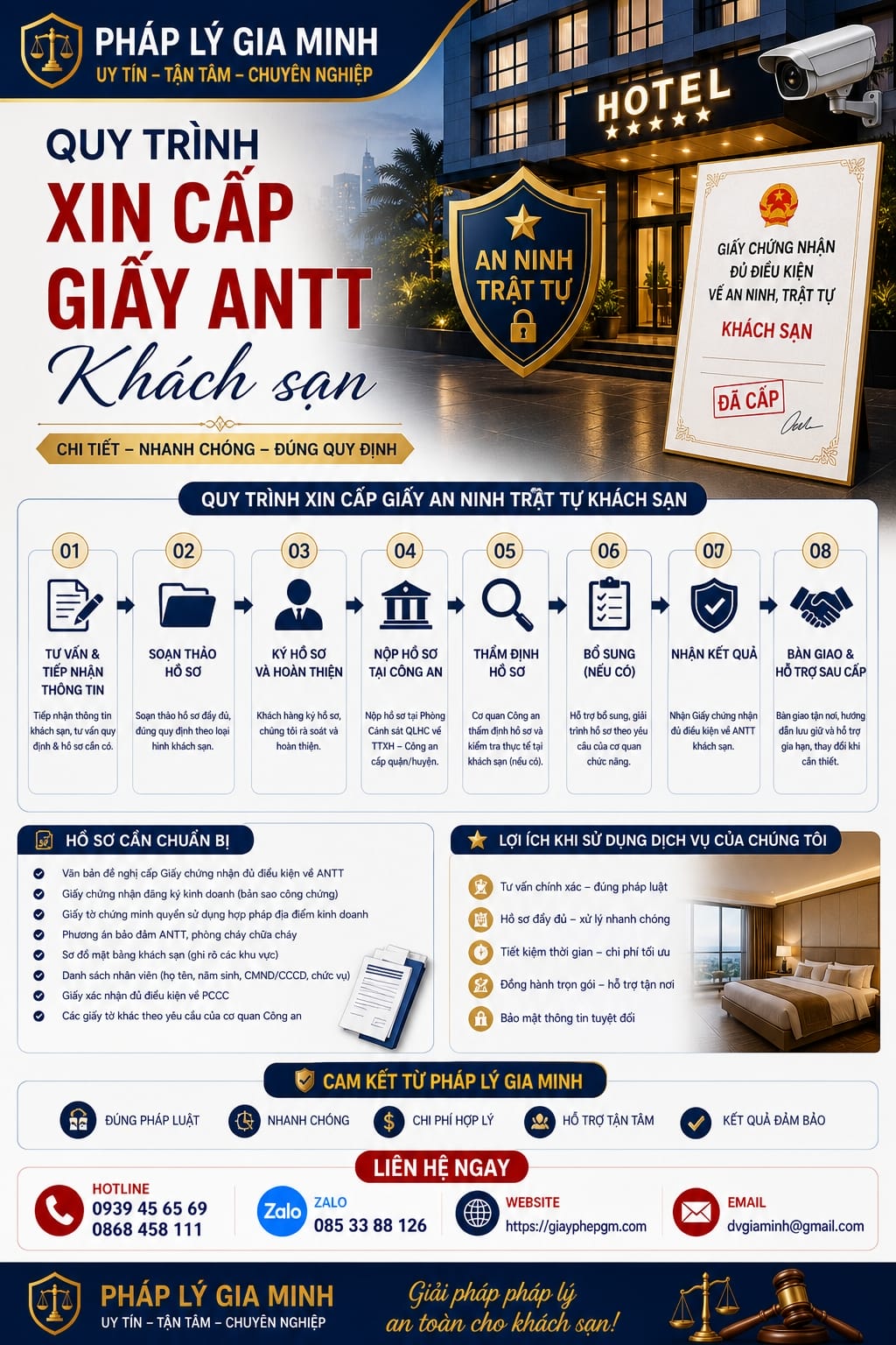 Giấy phép an ninh trật tự cho khách sạn – Thủ tục nhanh, đúng quy định 14 Quy trình xin cấp giấy ANTT khách sạn chi tiết