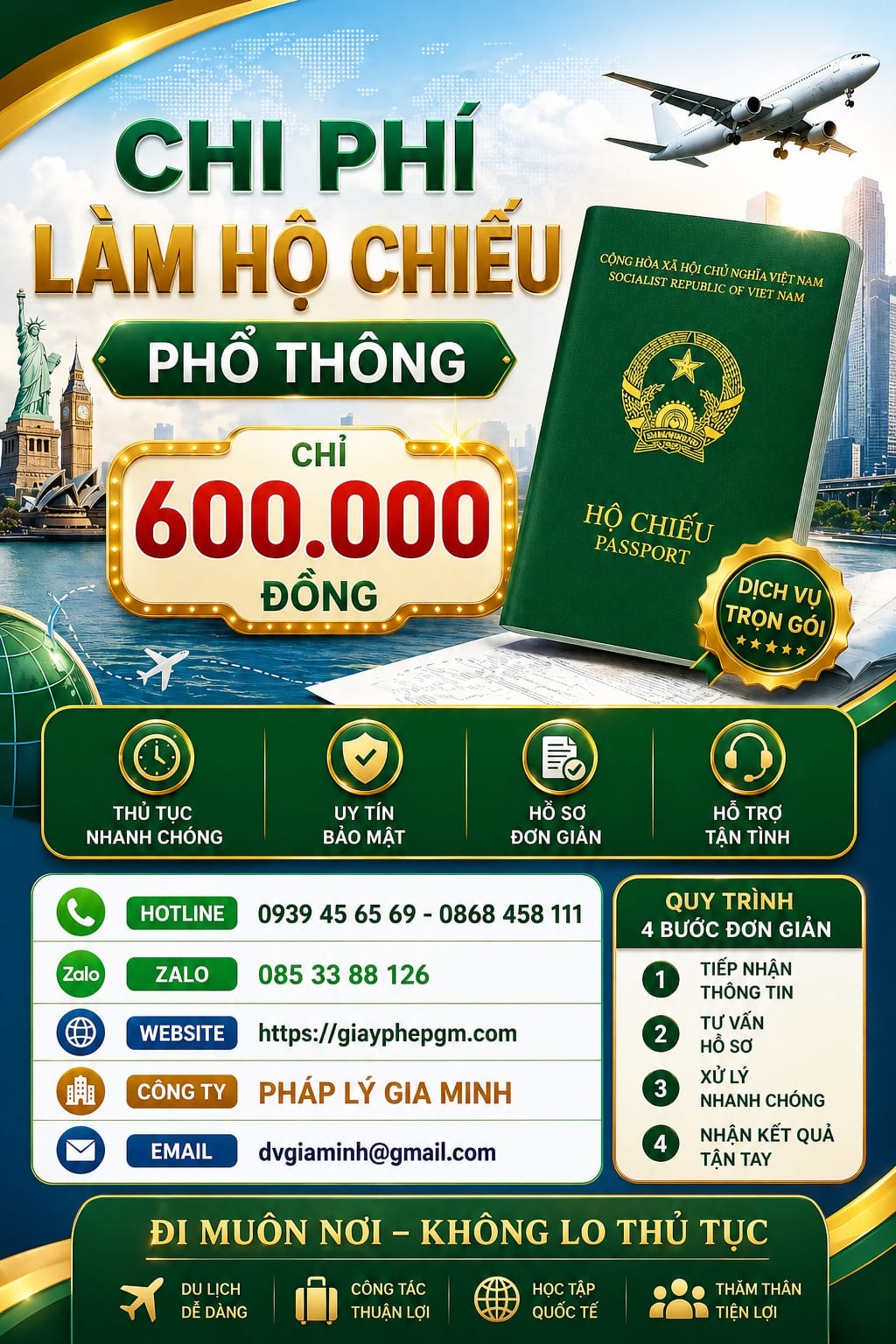 Thủ tục làm hộ chiếu cho bé dưới 14 tuổi
