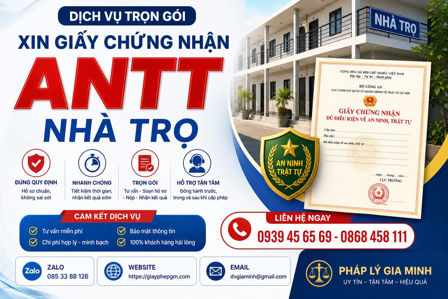 Giấy phép an ninh trật tự cho kinh doanh nhà trọ | Thủ tục A–Z 17 Thủ tục xin cấp giấy chứng nhận ANTT nhà trọ