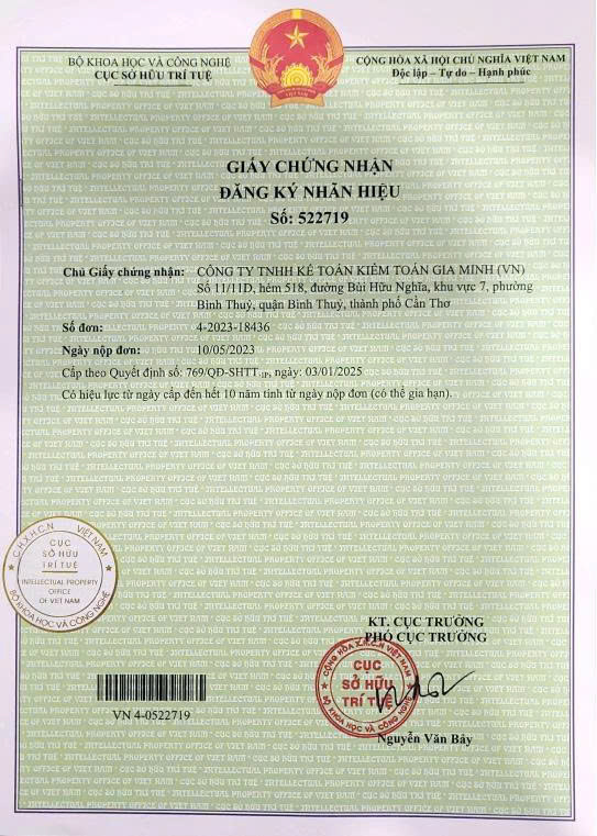 Giới thiệu Công ty 3 Chứng nhận đăng ký nhãn hiệu