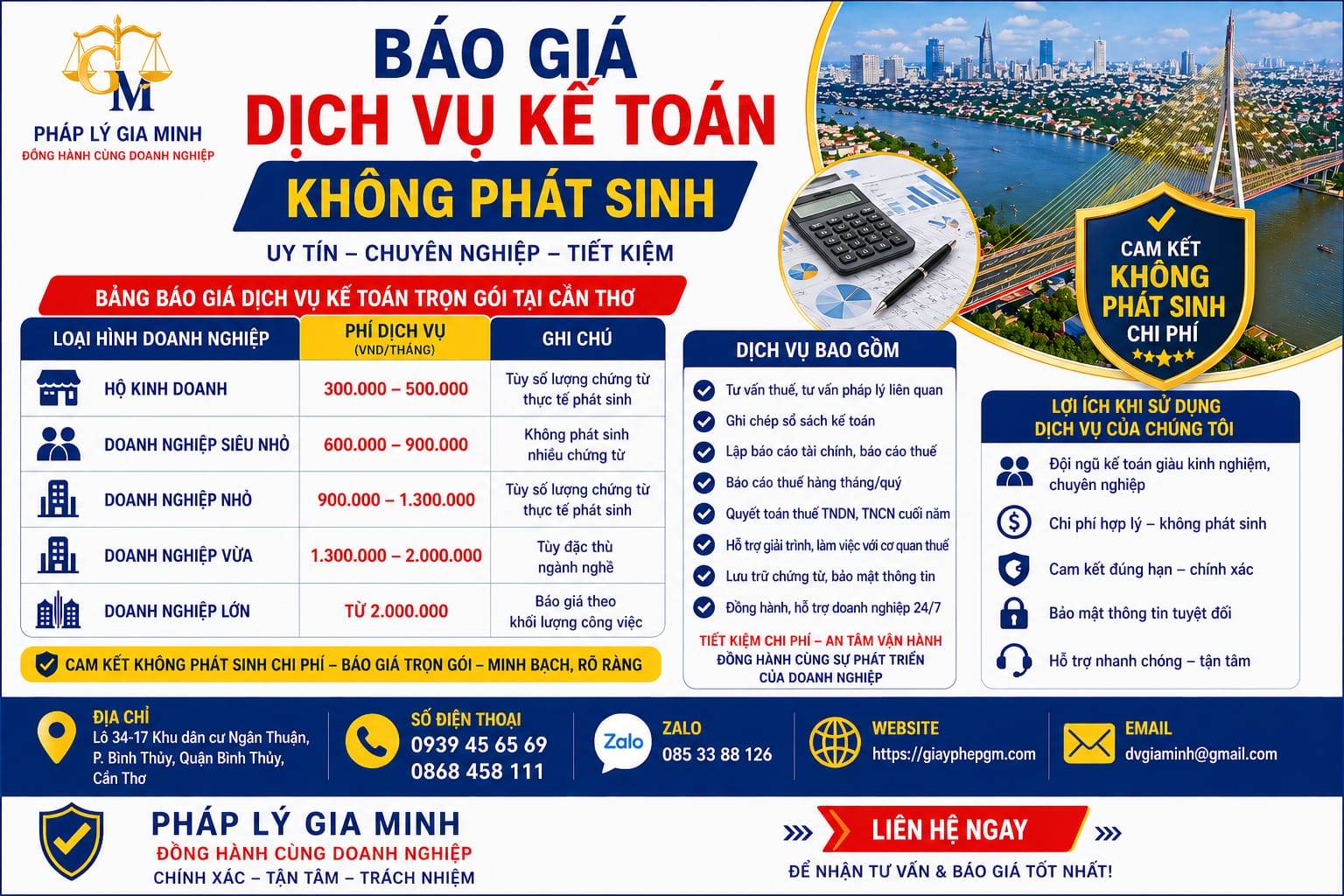 Dịch vụ kế toán cho công ty mới không phát sinh chi phí