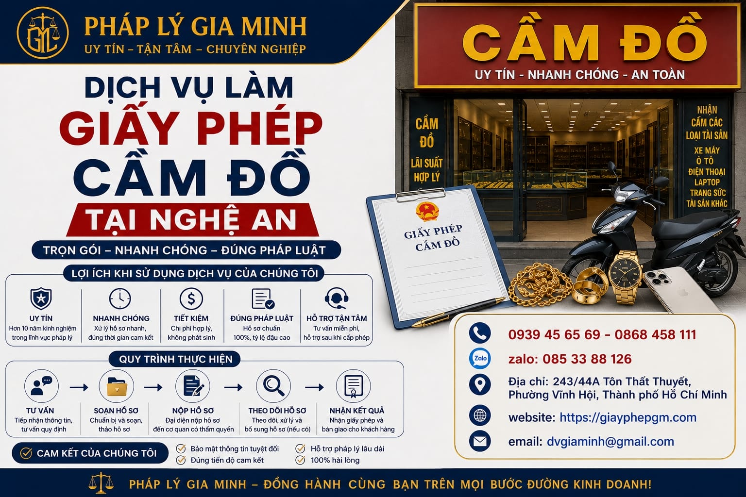 Dịch vụ làm giấy phép cầm đồ Nghệ An