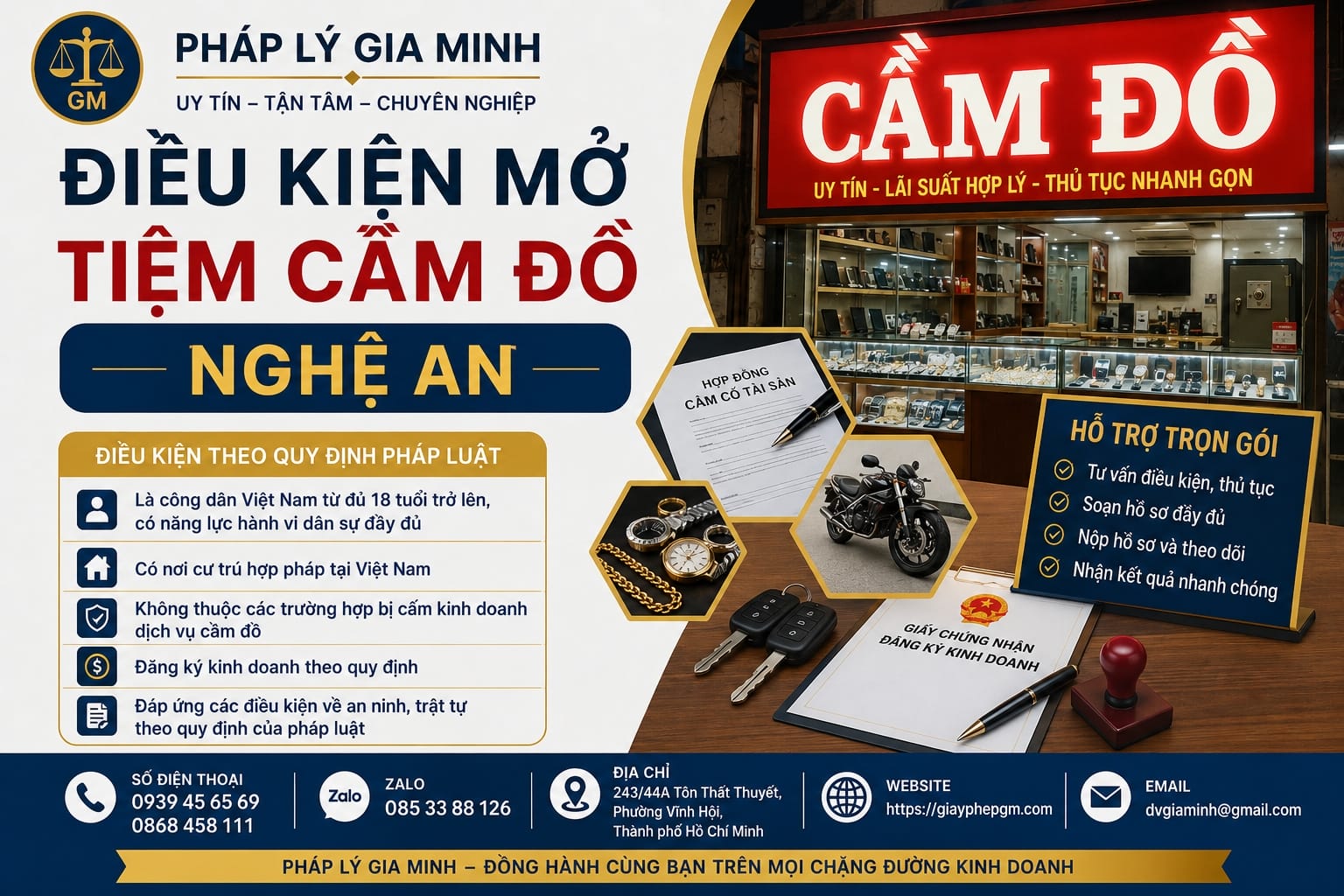 Điều kiện mở tiệm cầm đồ Nghệ An