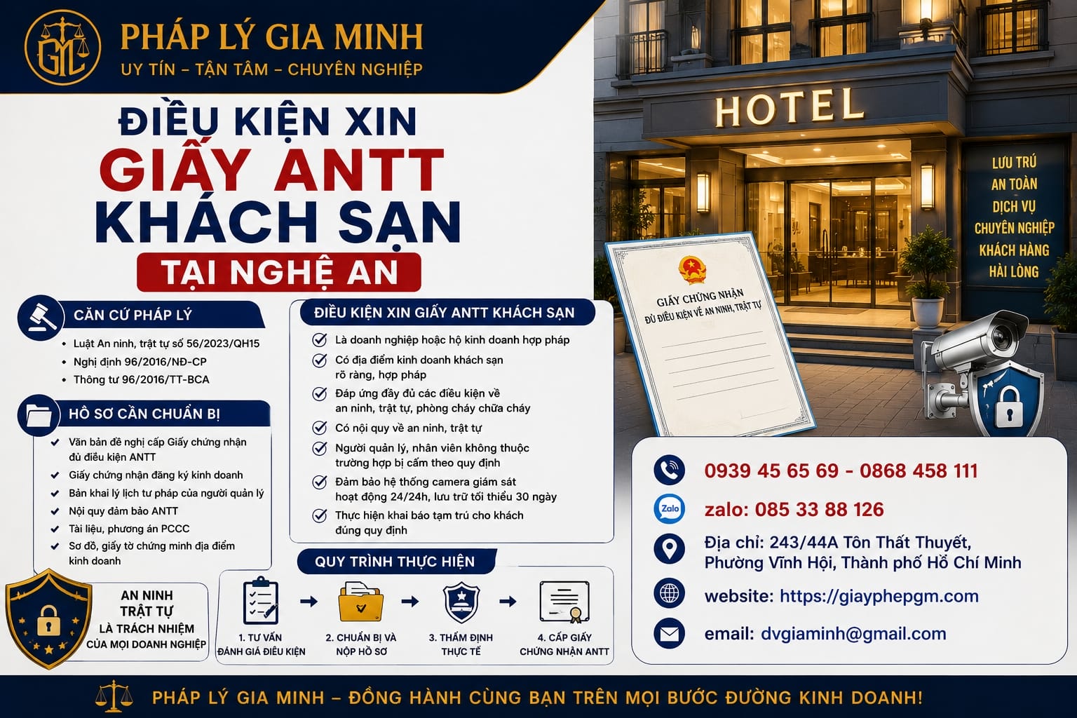 Điều kiện xin giấy ANTT khách sạn Nghệ An