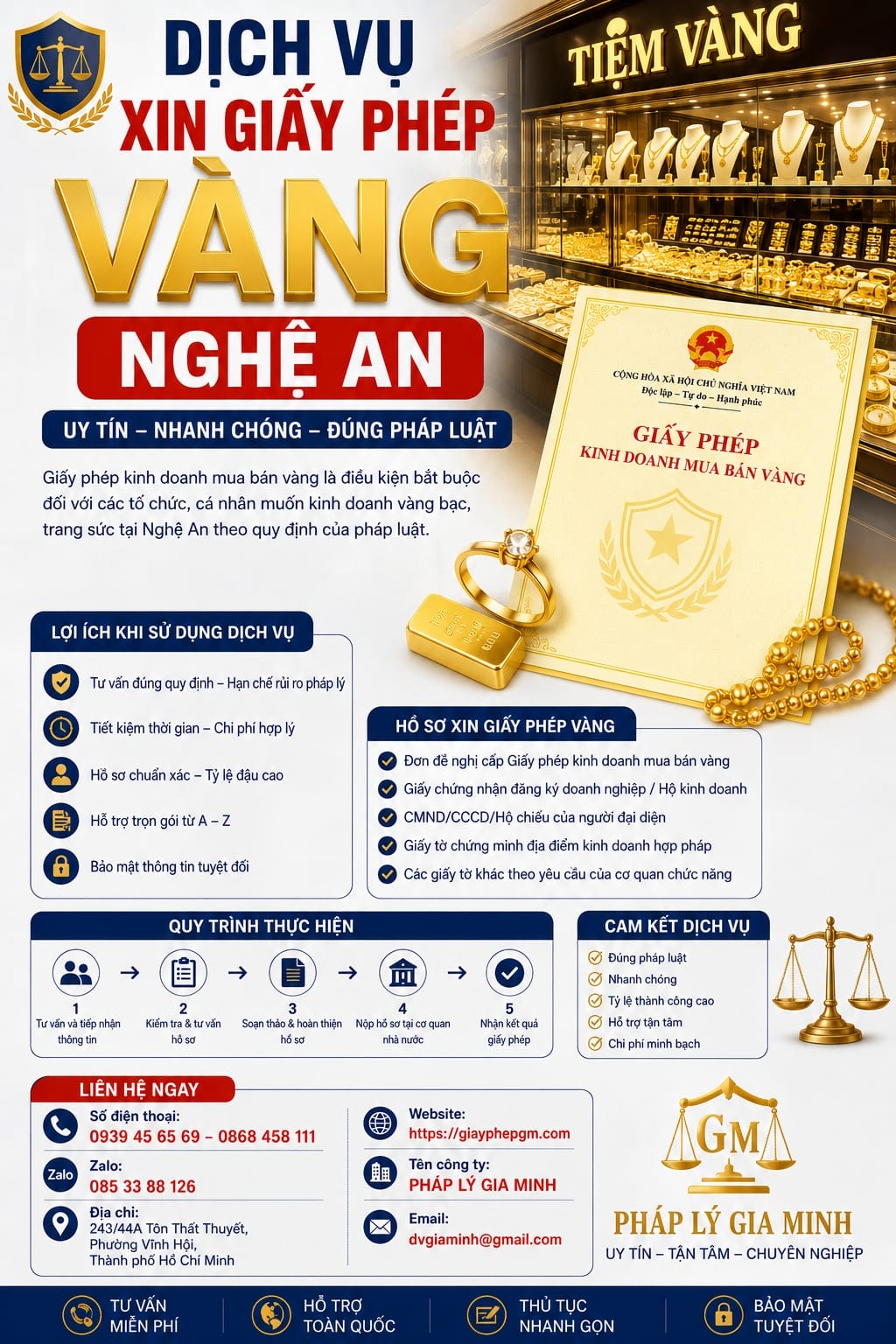 Xin giấy phép sản xuất gia công vàng tại Nghệ An 2026 chi tiết từng bước 13 Giấy phép gia công vàng bạc Nghệ An