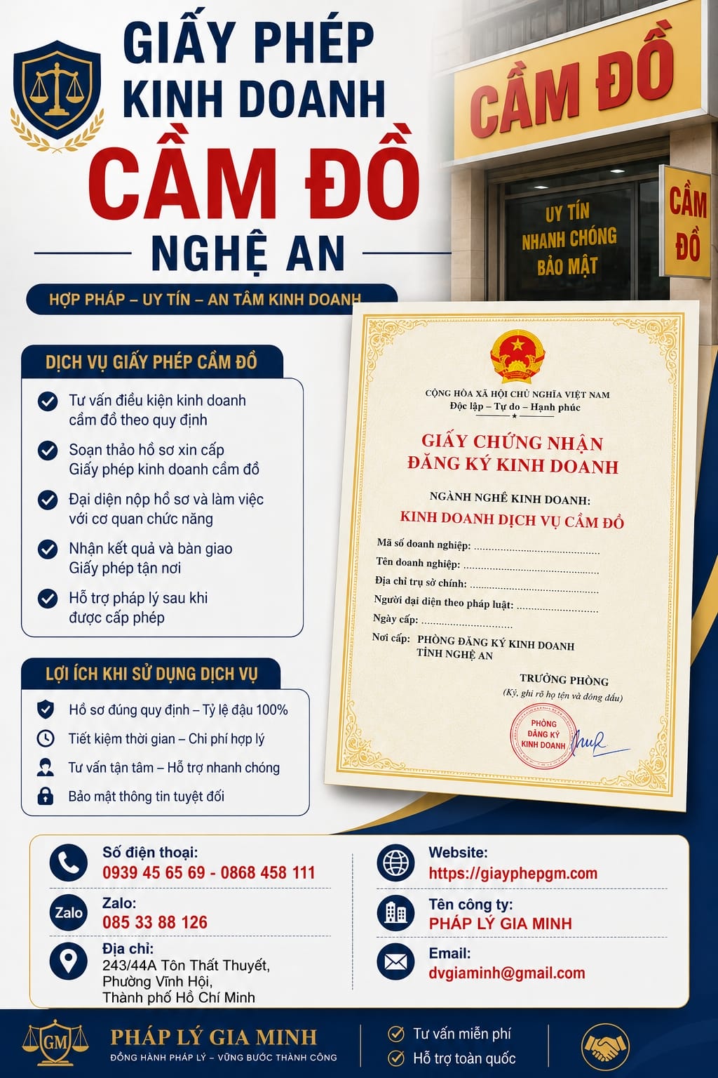 Giấy phép kinh doanh cầm đồ Nghệ An