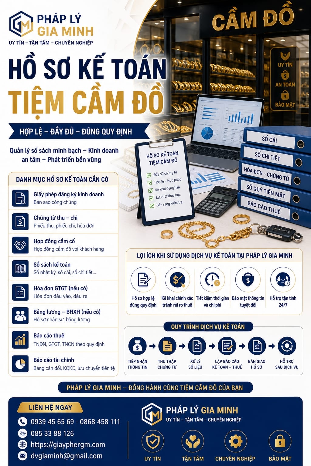 Hồ sơ kế toán tiệm cầm đồ hợp lệ