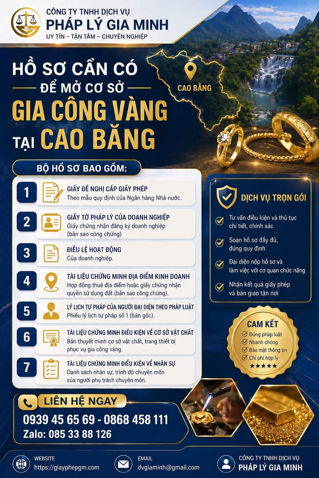 Điều kiện mở cơ sở gia công vàng tại Cao Bằng: mặt bằng, nhân sự, quy trình sản xuất vàng 10 Hồ sơ cần có để mở cơ sở gia công vàng Cao Bằng