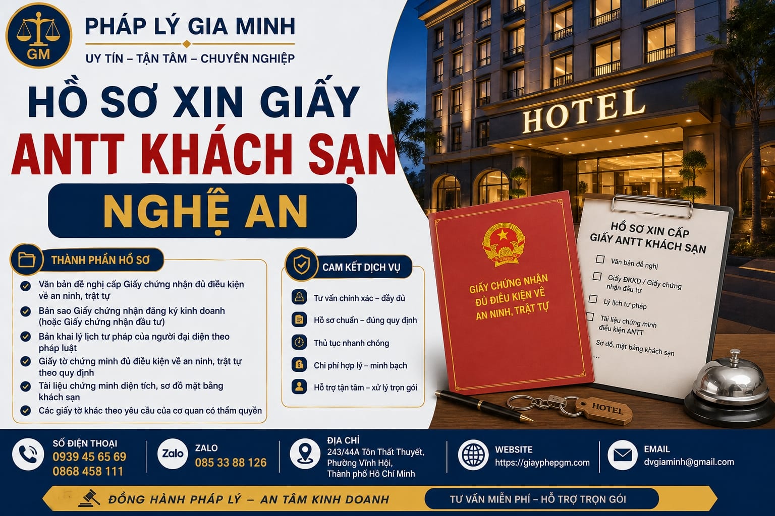 Hồ sơ xin giấy ANTT khách sạn Nghệ An