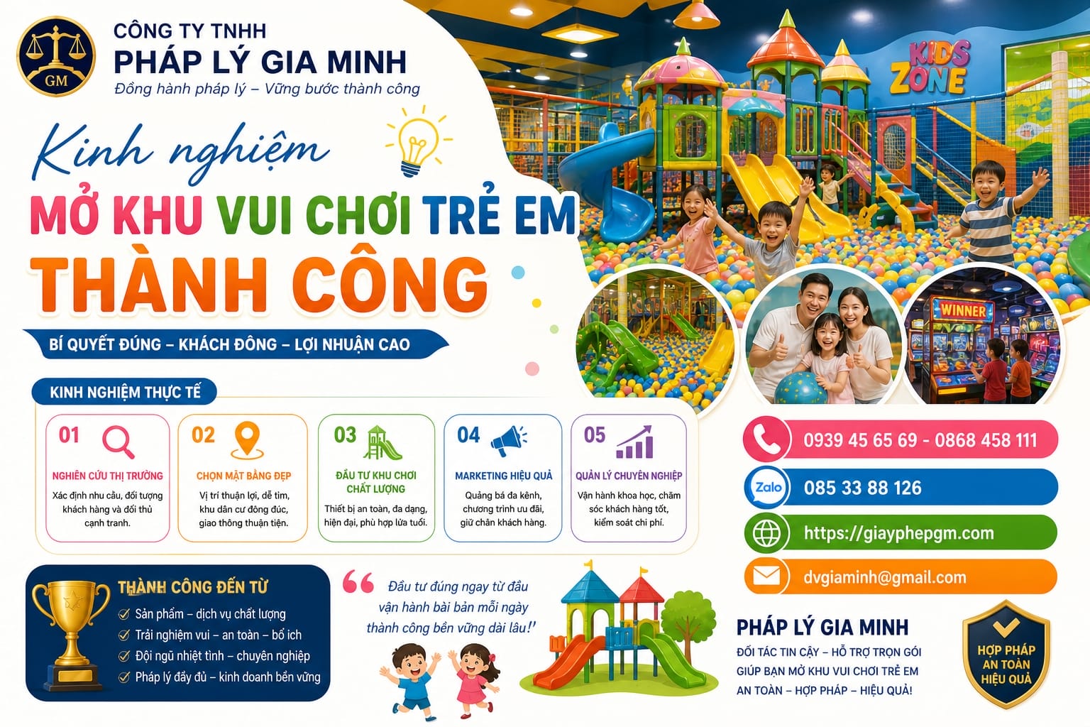 Thành lập hộ kinh doanh khu vui chơi trẻ em cần gì? Thủ tục & chi phí 2026 13 Kinh nghiệm mở khu vui chơi trẻ em thành công