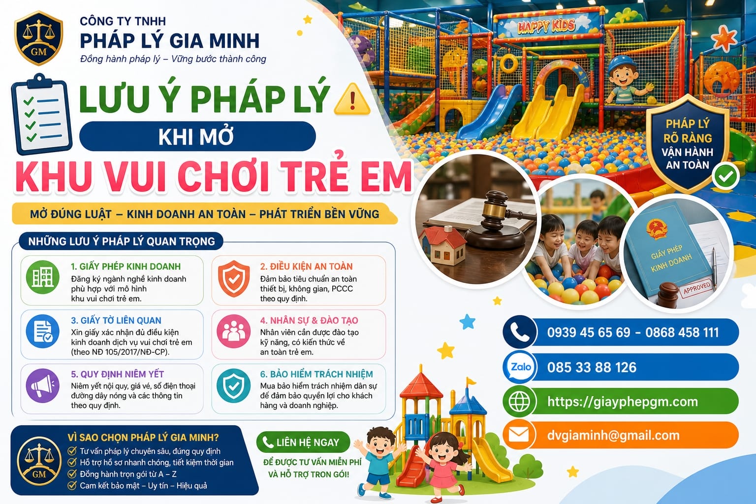 Thành lập hộ kinh doanh khu vui chơi trẻ em cần gì? Thủ tục & chi phí 2026 19 Lưu ý pháp lý khi mở khu vui chơi trẻ em