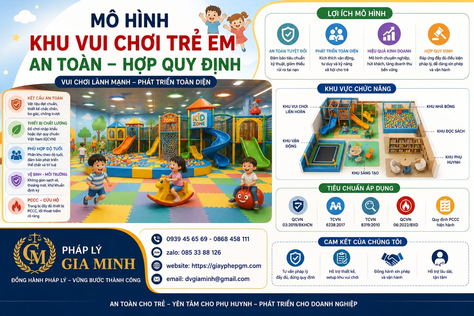 Thành lập hộ kinh doanh khu vui chơi trẻ em cần gì? Thủ tục & chi phí 2026 20 Mô hình khu vui chơi trẻ em an toàn hợp quy định