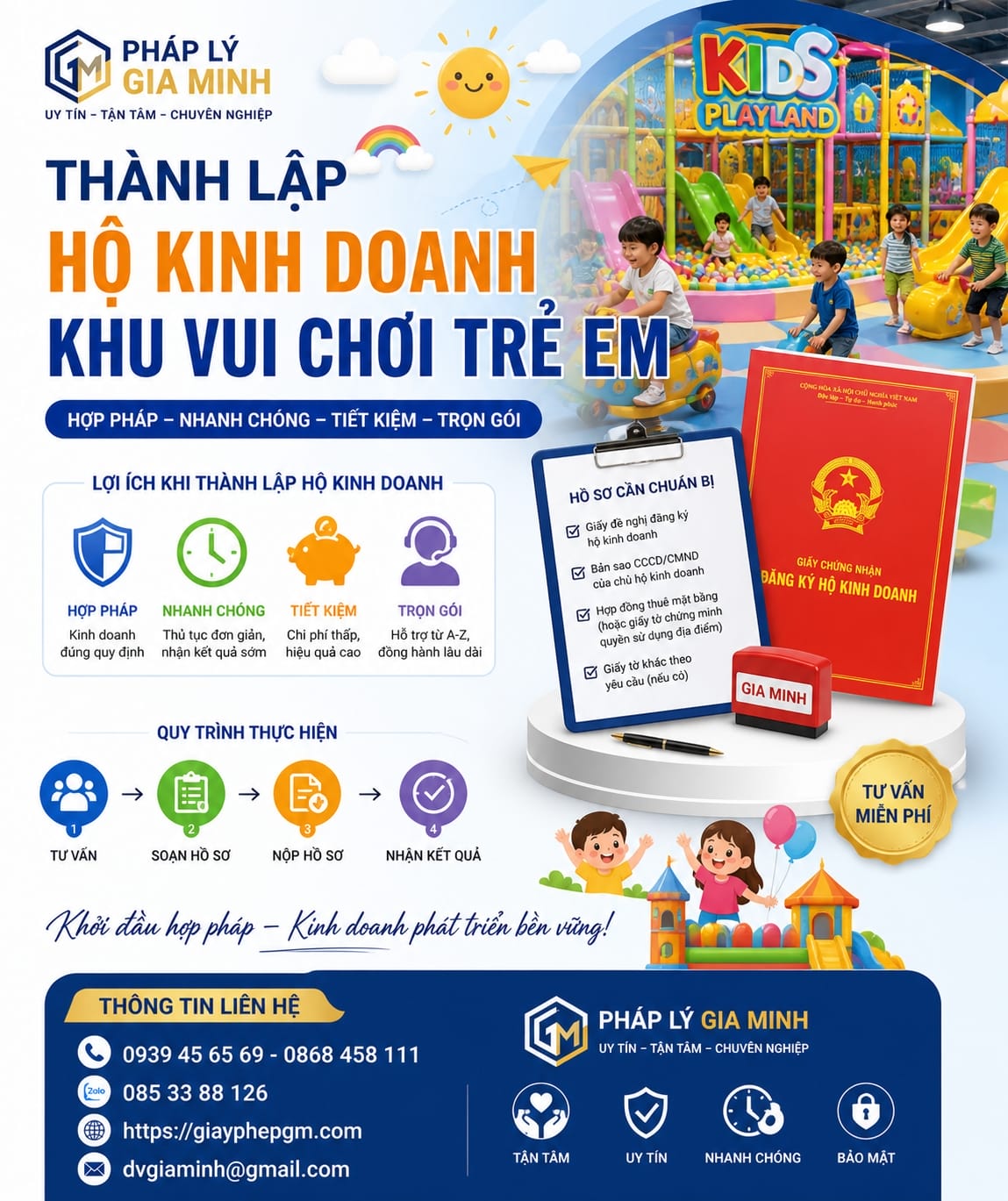 Thành lập hộ kinh doanh khu vui chơi trẻ em cần gì? Thủ tục & chi phí 2026 11 Thành lập hộ kinh doanh khu vui chơi trẻ em