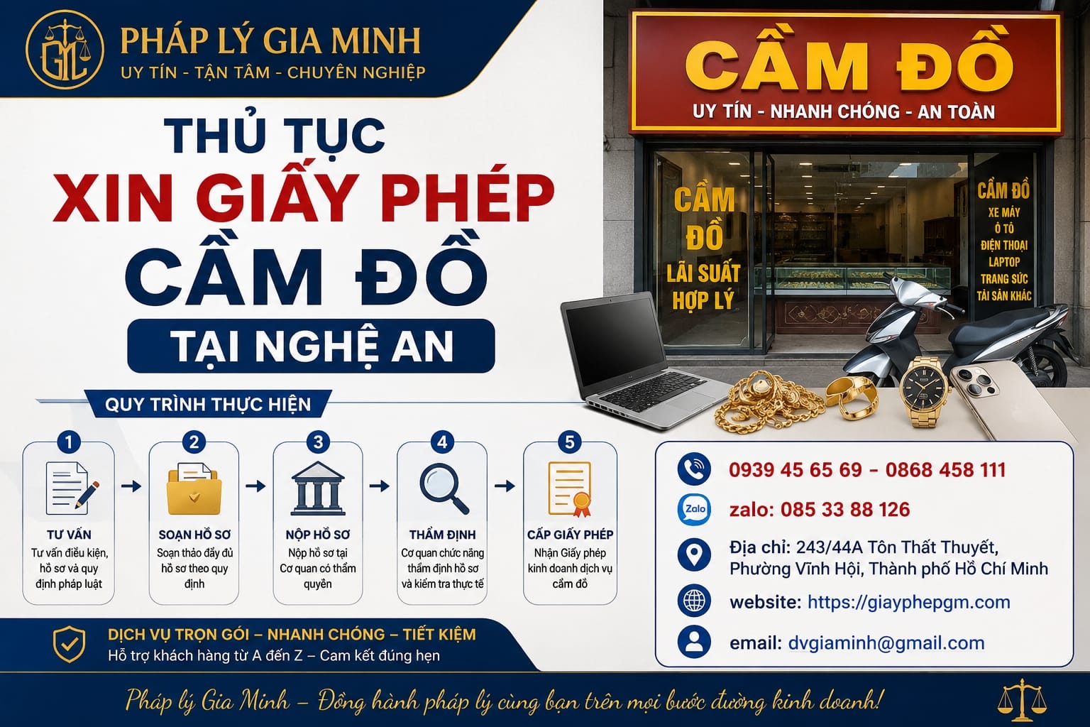 Thủ tục đăng ký cầm đồ Nghệ An