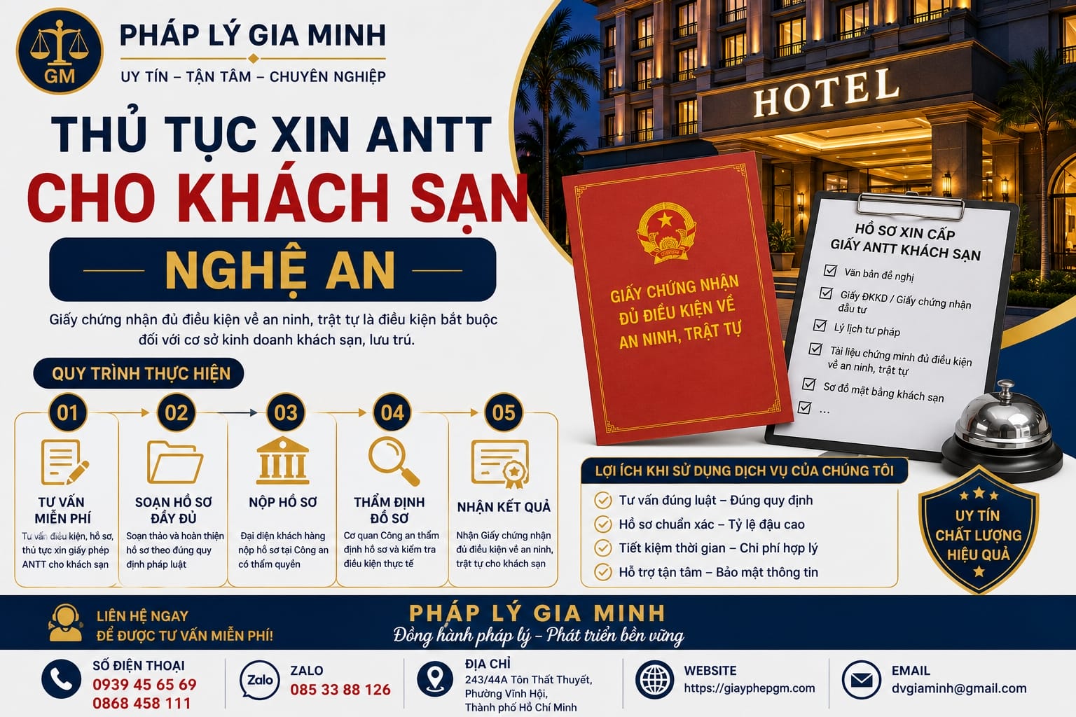 Thủ tục xin ANTT cho khách sạn Nghệ An