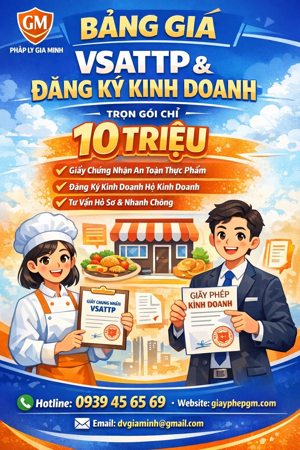 bảng giá vsattp trọn gói tại hà nội