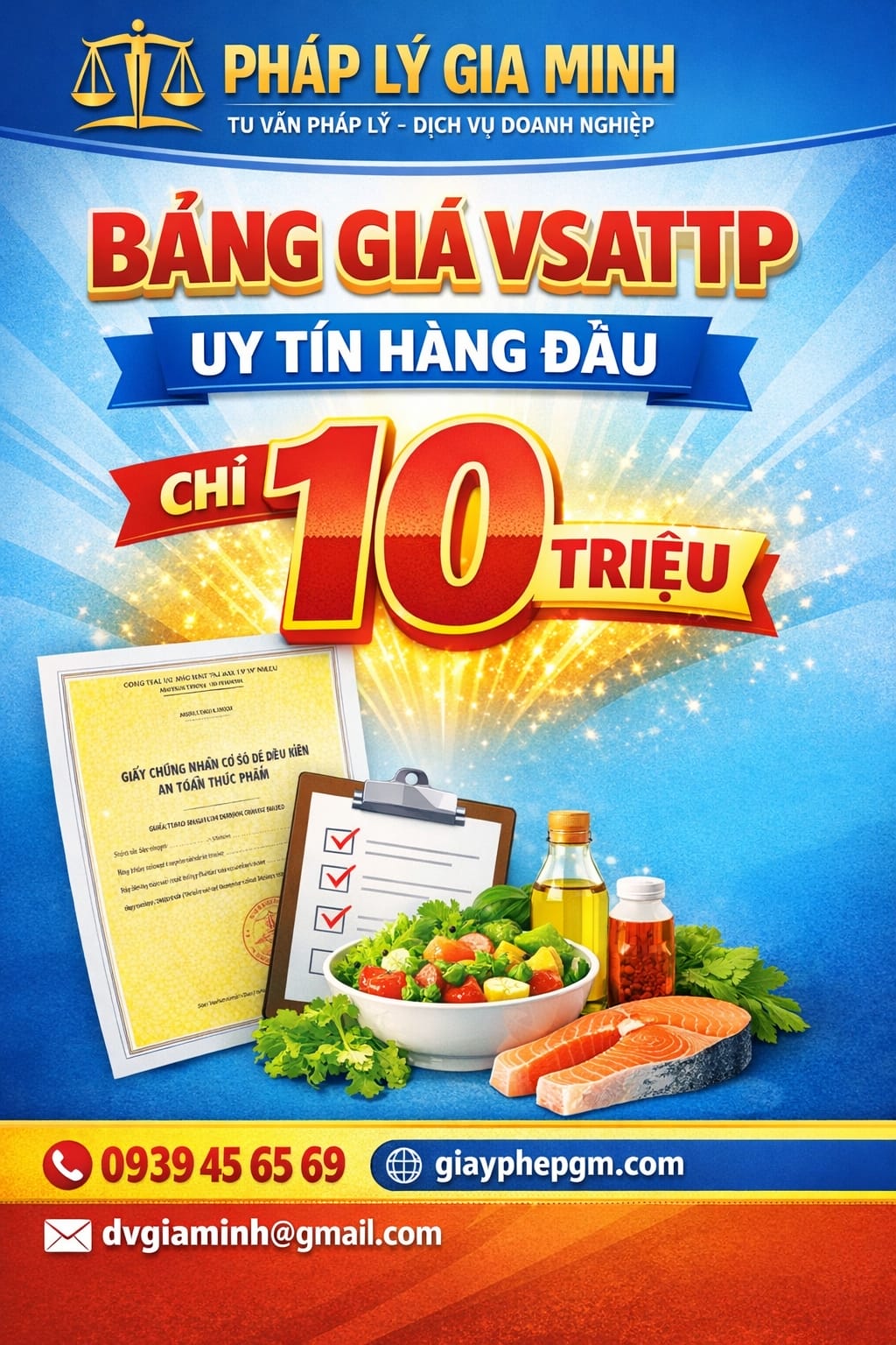 Dịch vụ làm giấy VSATTP trọn gói uy tín – Nhanh, đúng, không lo bị trả hồ sơ 4 chi phí xin giấy vsattp từ a dến z