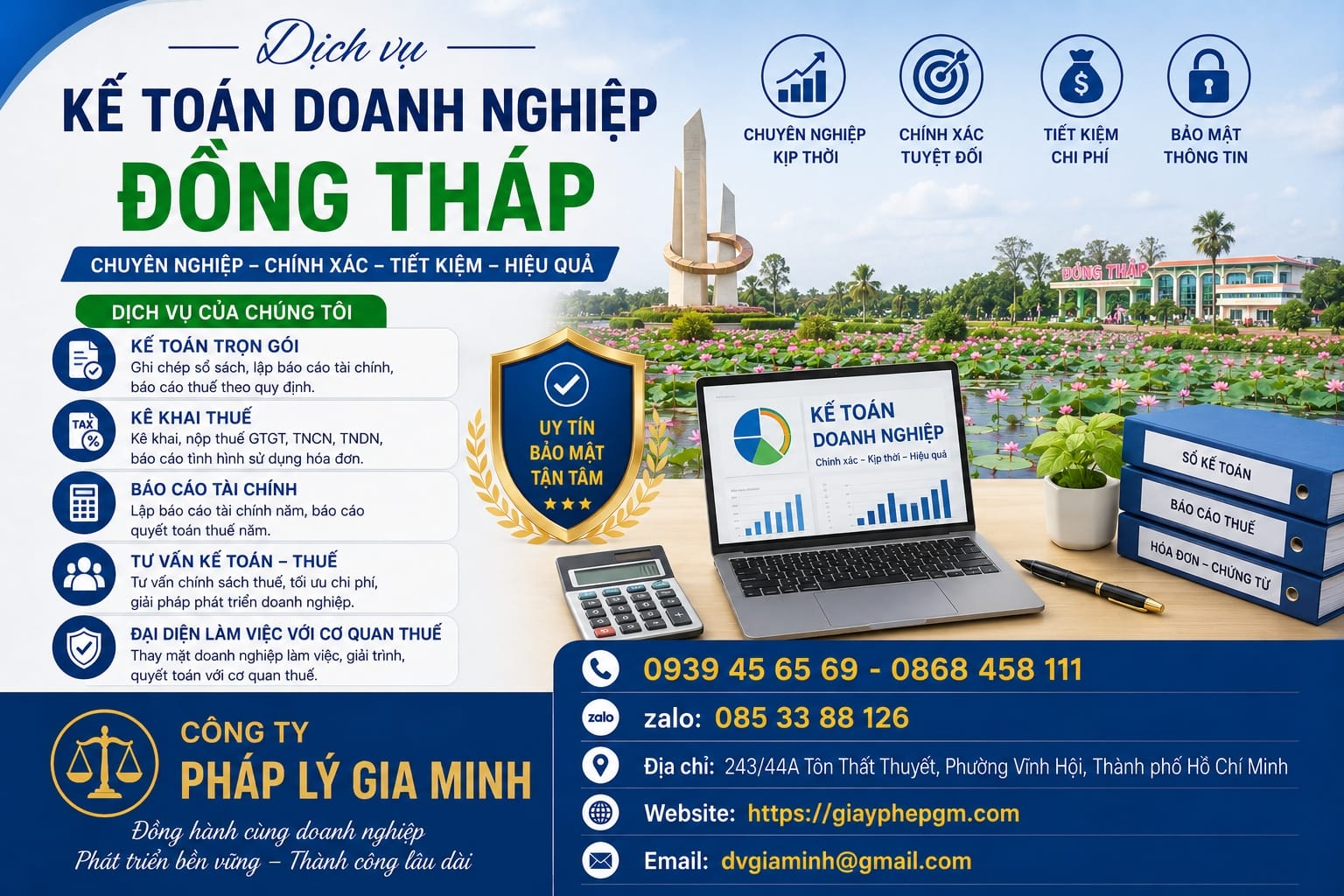 Dịch vụ kế toán doanh nghiệp Đồng Tháp
