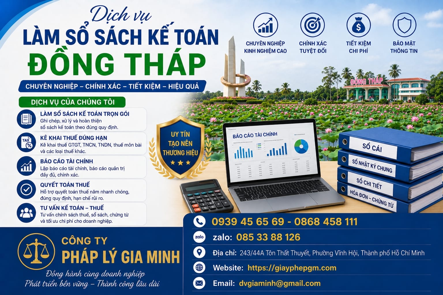 Dịch vụ làm sổ sách kế toán Đồng Tháp