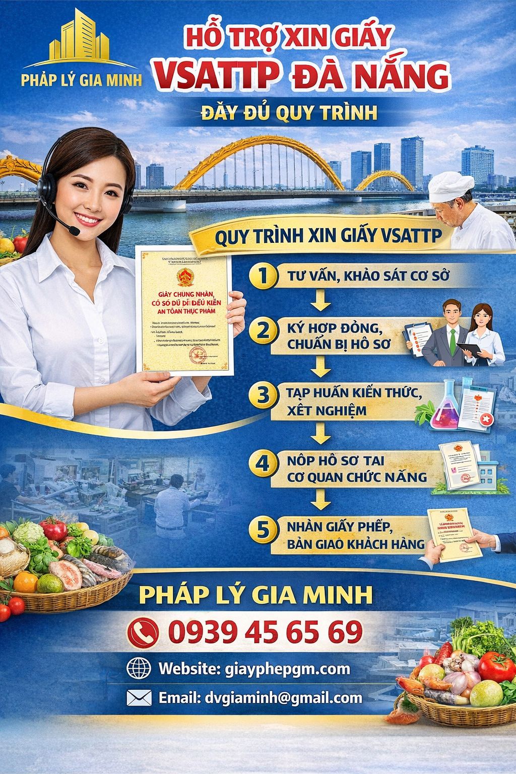Dịch vụ xin giấy VSATTP cho quán ăn nhanh tại Đà Nẵng – Nhanh gọn, đúng chuẩn, trọn gói