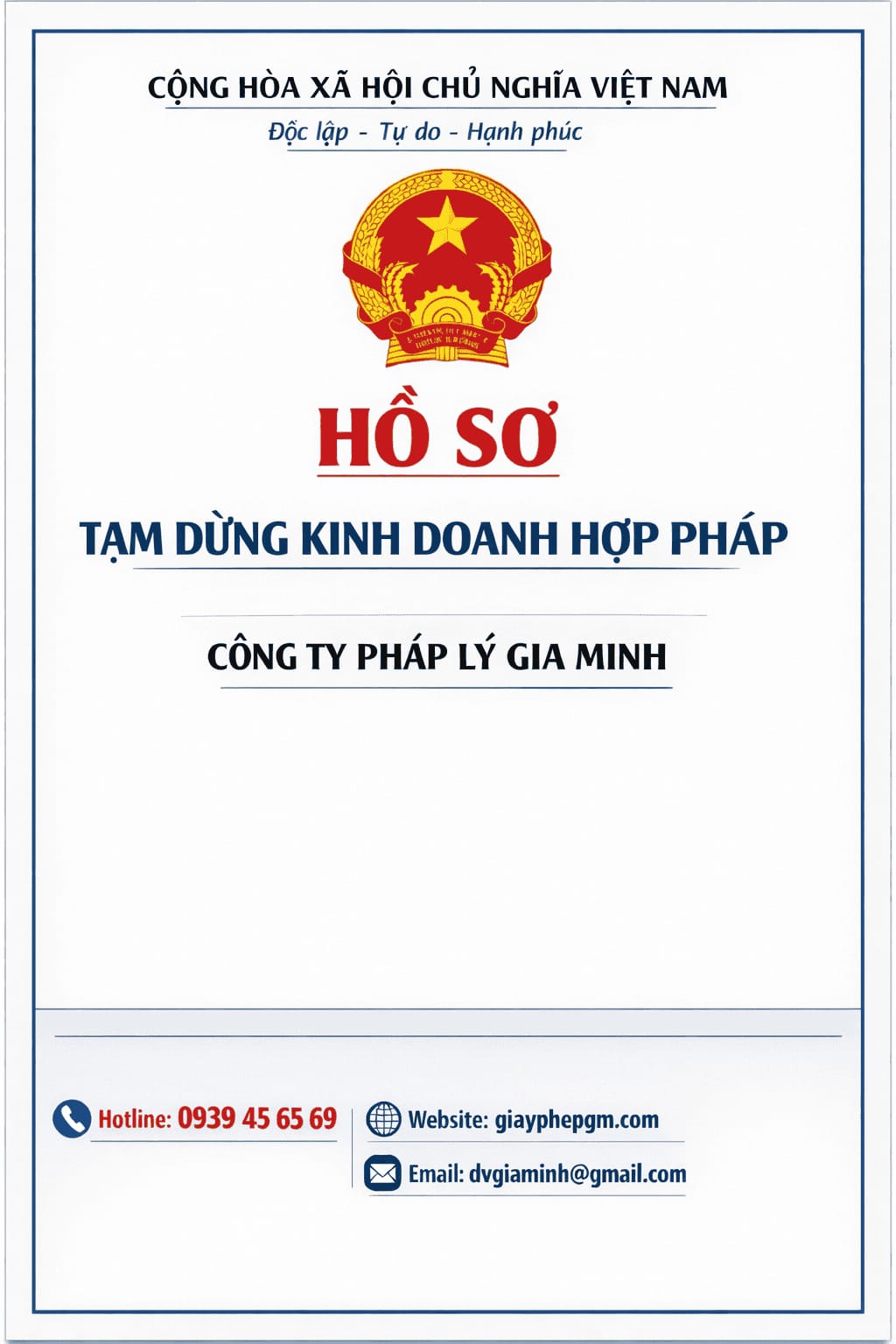 Hồ sơ tạm ngừng kinh doanh

