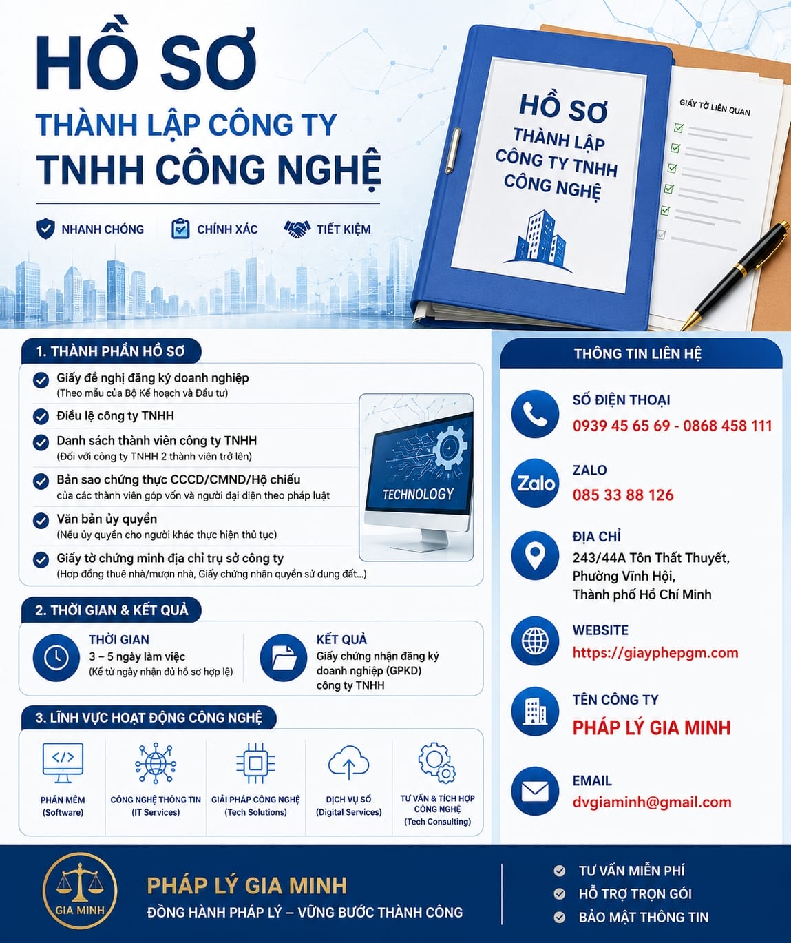 Thành Lập Công Ty TNHH Lĩnh Vực Công Nghệ Nhanh – Đúng Quy Định 2026 10 Hồ sơ thành lập công ty TNHH công nghệ