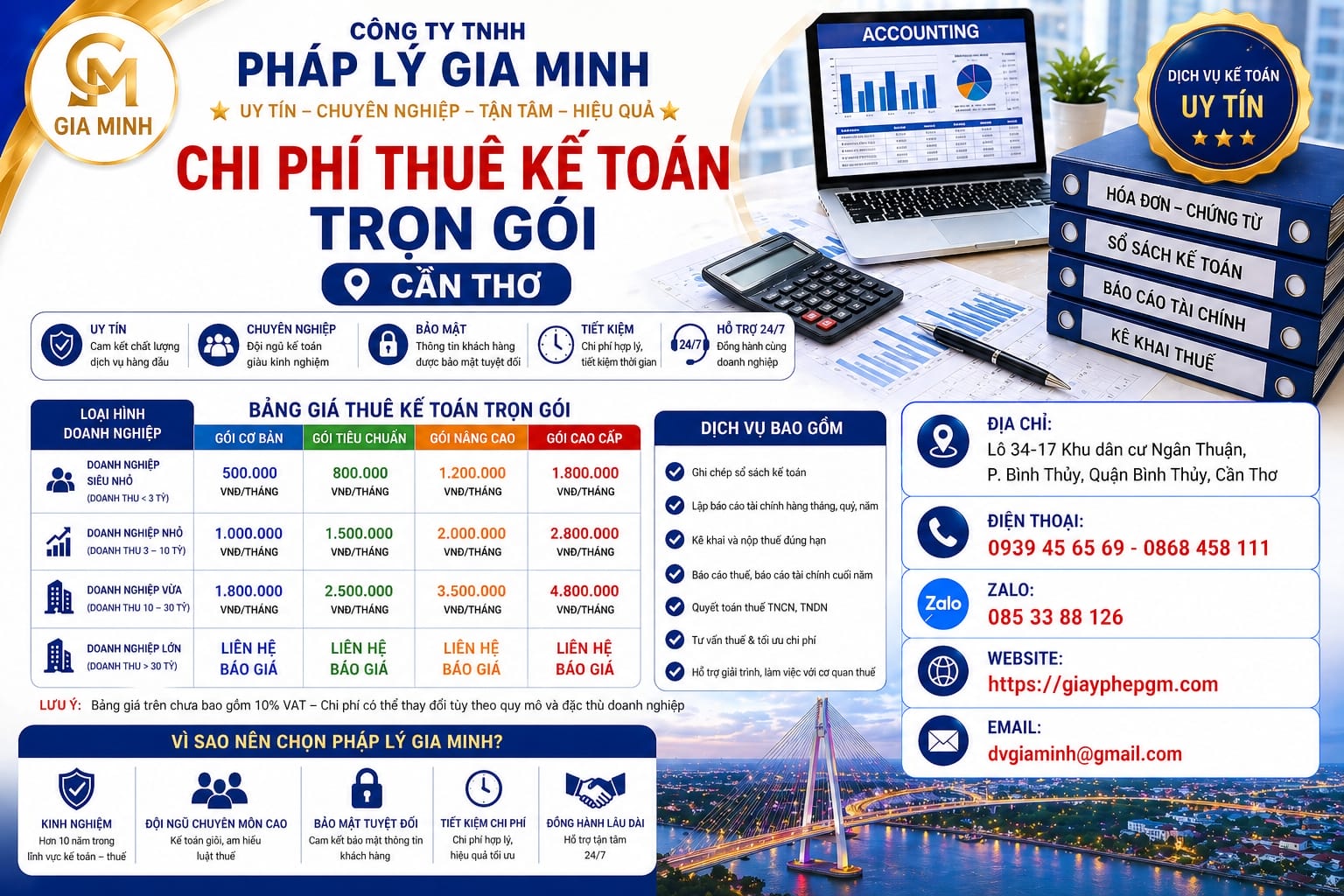 Thuê dịch vụ kế toán chuyên nghiệp tại Cần Thơ