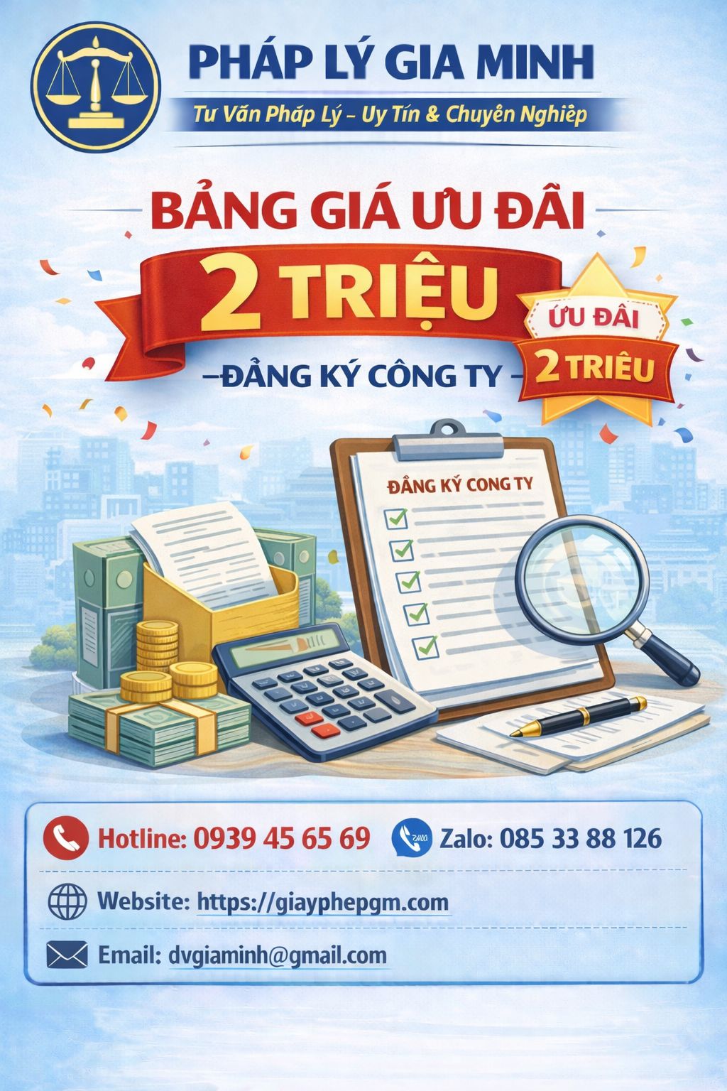 Bảng giá mở công ty xây dựng tại TPHCM