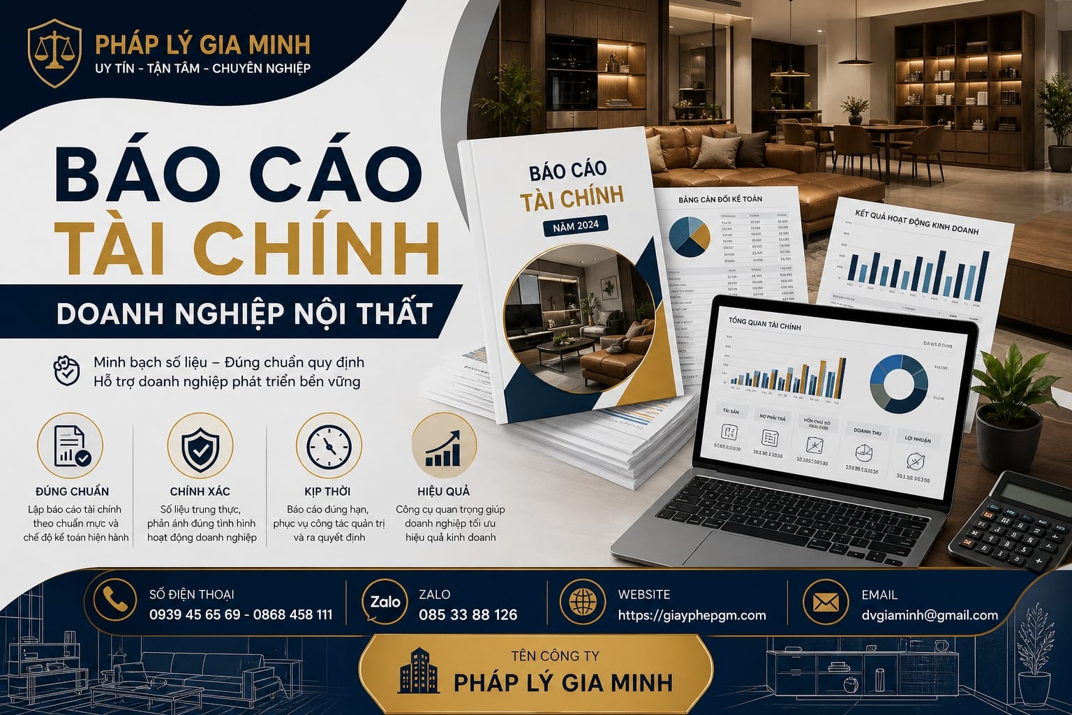 Báo cáo tài chính doanh nghiệp nội thất