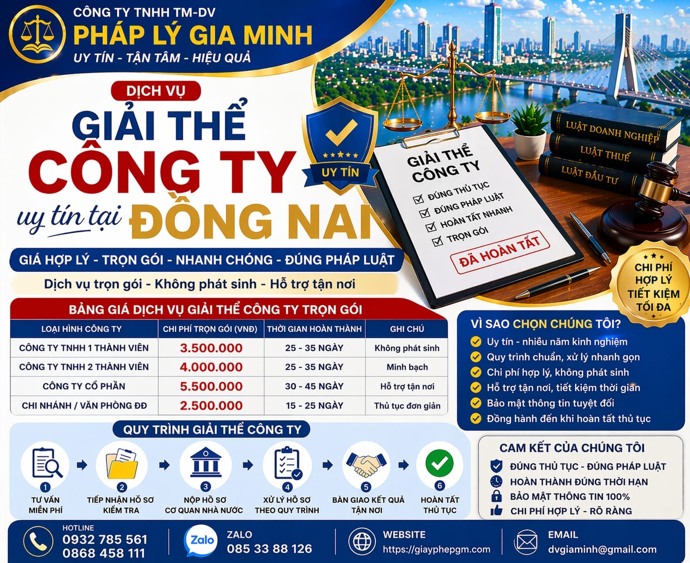 Chi phí giải thể công ty uy tín tại Đồng Nai