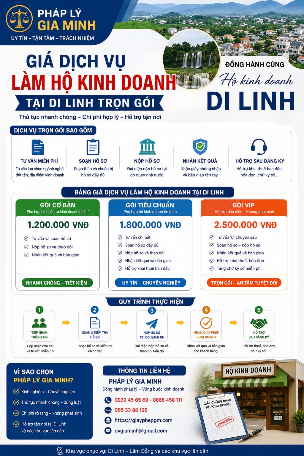 Chi phí mở hộ kinh doanh cá thể tại Di Linh trọn gói