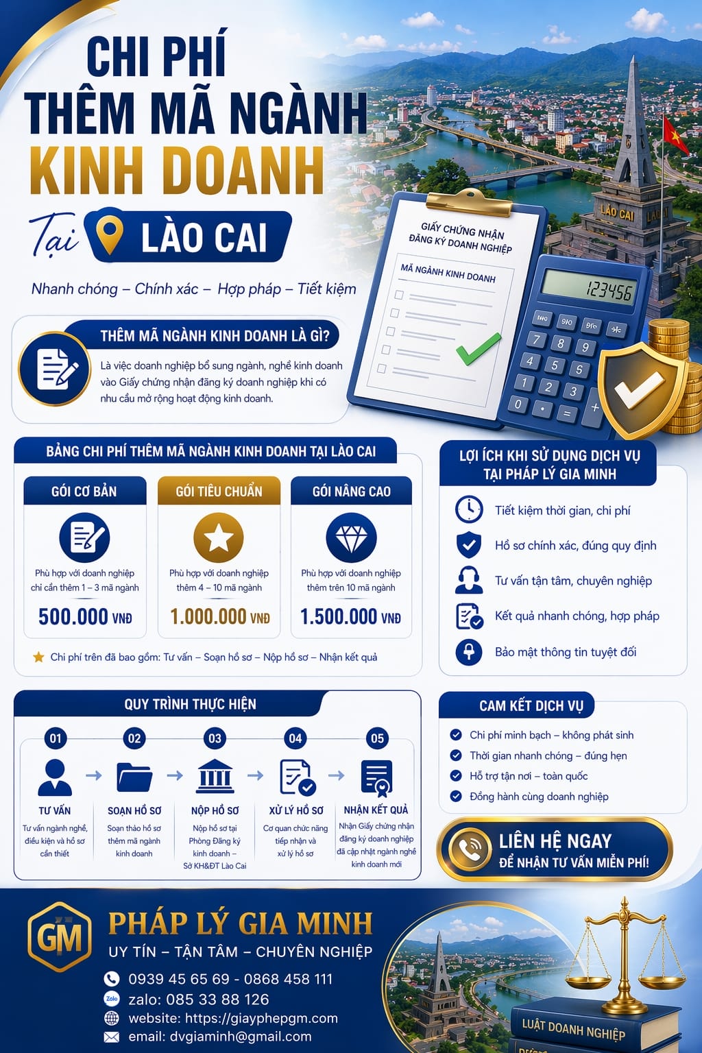 Chi phí thêm mã ngành kinh doanh tại Lào Cai