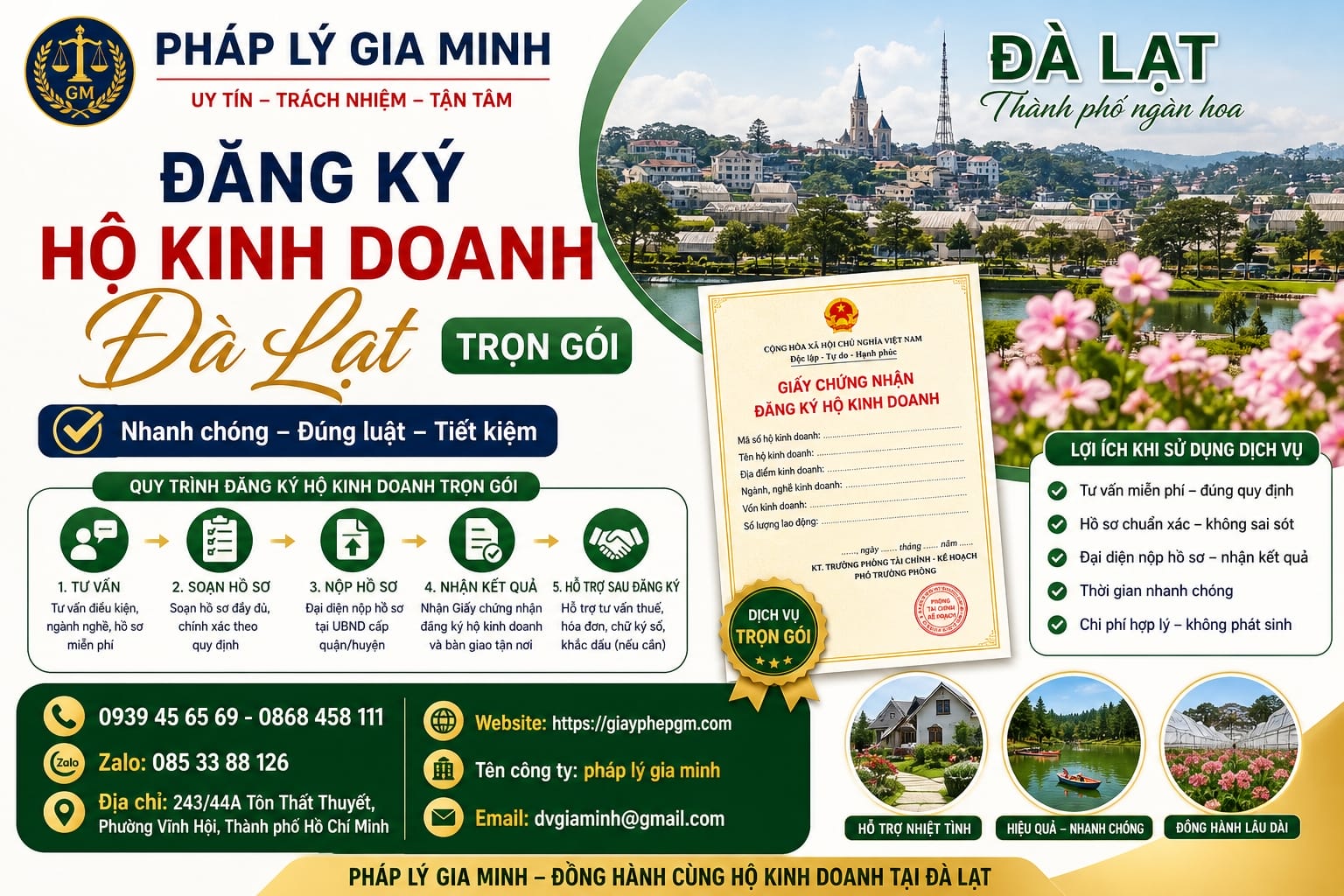 Dịch vụ xin giấy phép hộ kinh doanh tại Đà Lạt uy tín 15 Đăng ký hộ kinh doanh Đà Lạt trọn gói