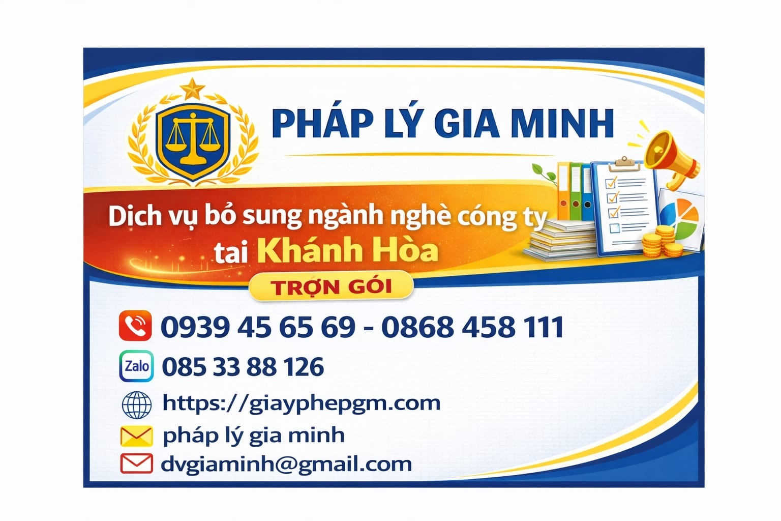 Dịch vụ bổ sung ngành nghề công ty tại Khánh Hòa trọn gói