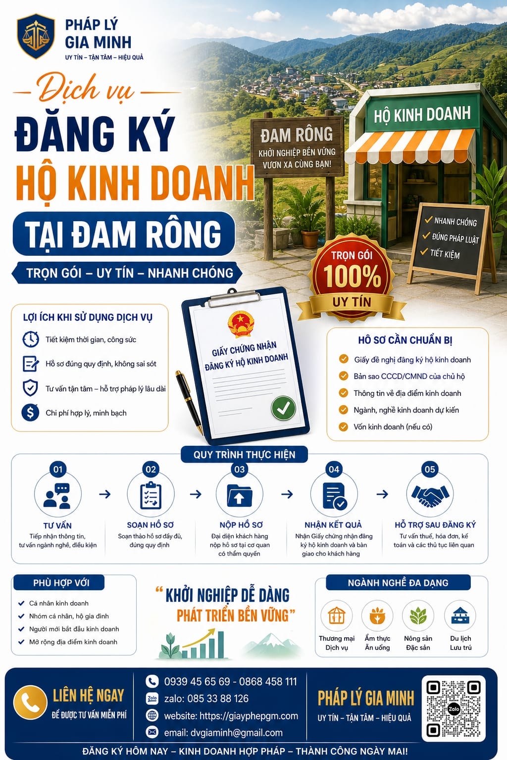 Dịch vụ đăng ký hộ kinh doanh tại Đam Rông nhanh uy tín 11 Dịch vụ đăng ký hộ kinh doanh tại Đam Rông trọn gói uy tín