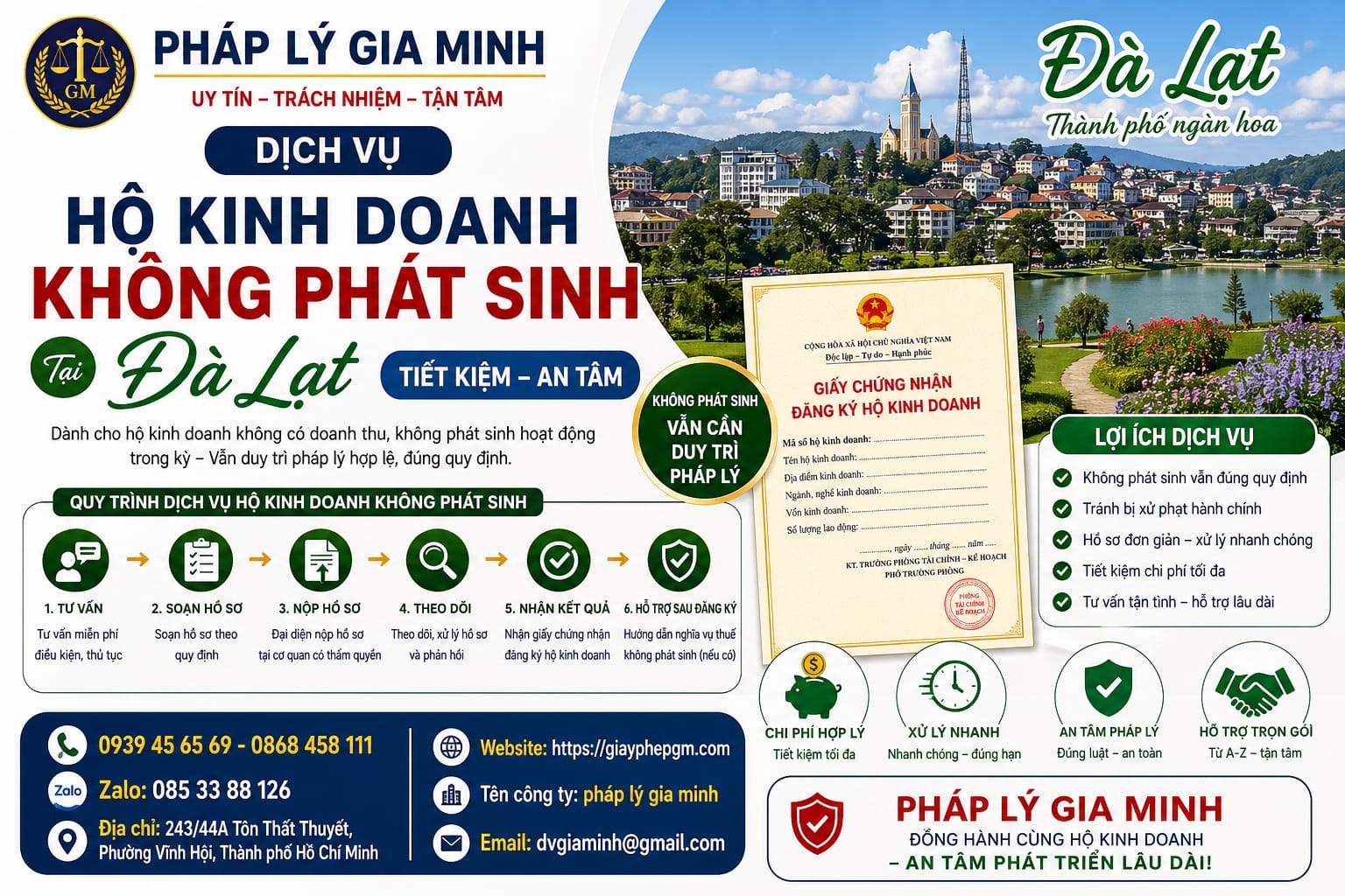 Dịch vụ xin giấy phép hộ kinh doanh tại Đà Lạt uy tín 13 Dịch vụ hộ kinh doanh không phát sinh tại Đà Lạt