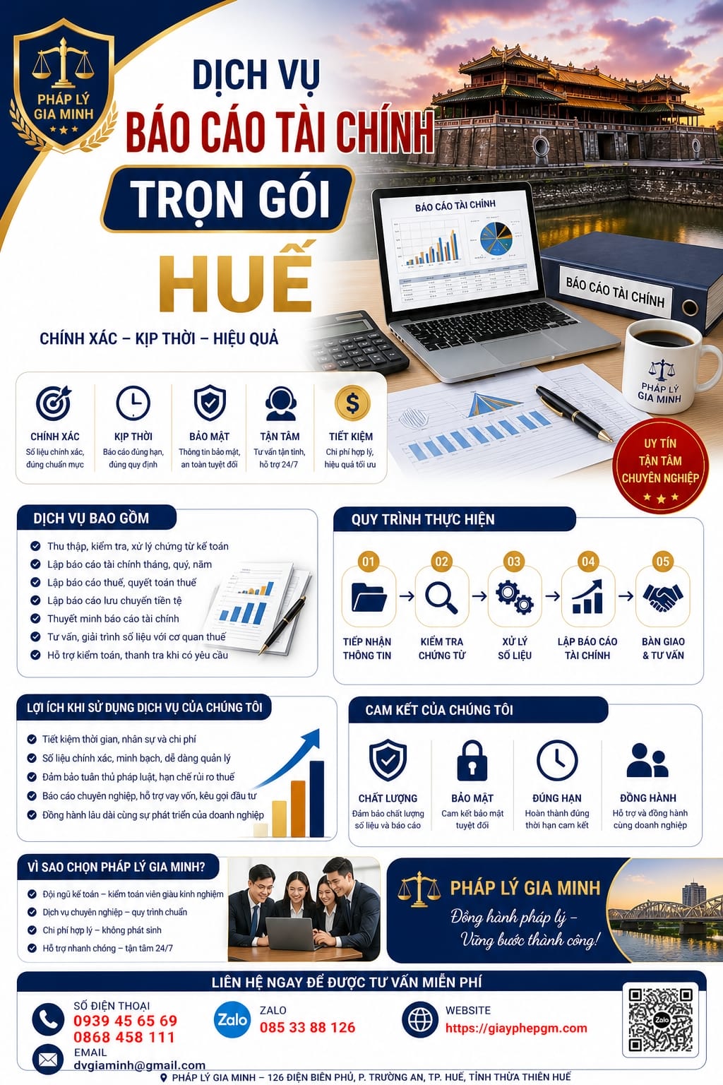 Dịch vụ kế toán báo cáo tài chính tại Huế uy tín