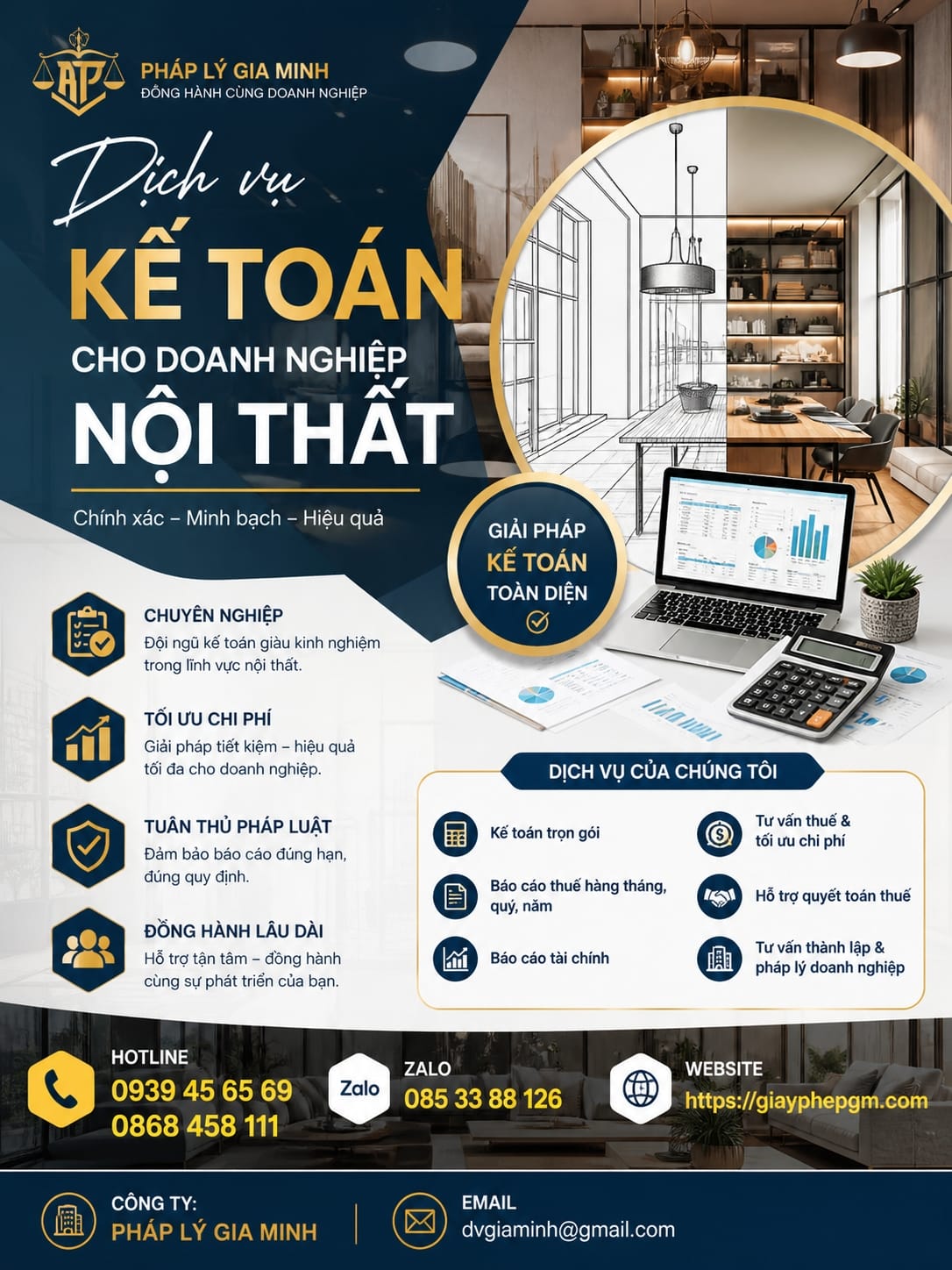Dịch vụ kế toán trọn gói nội thất