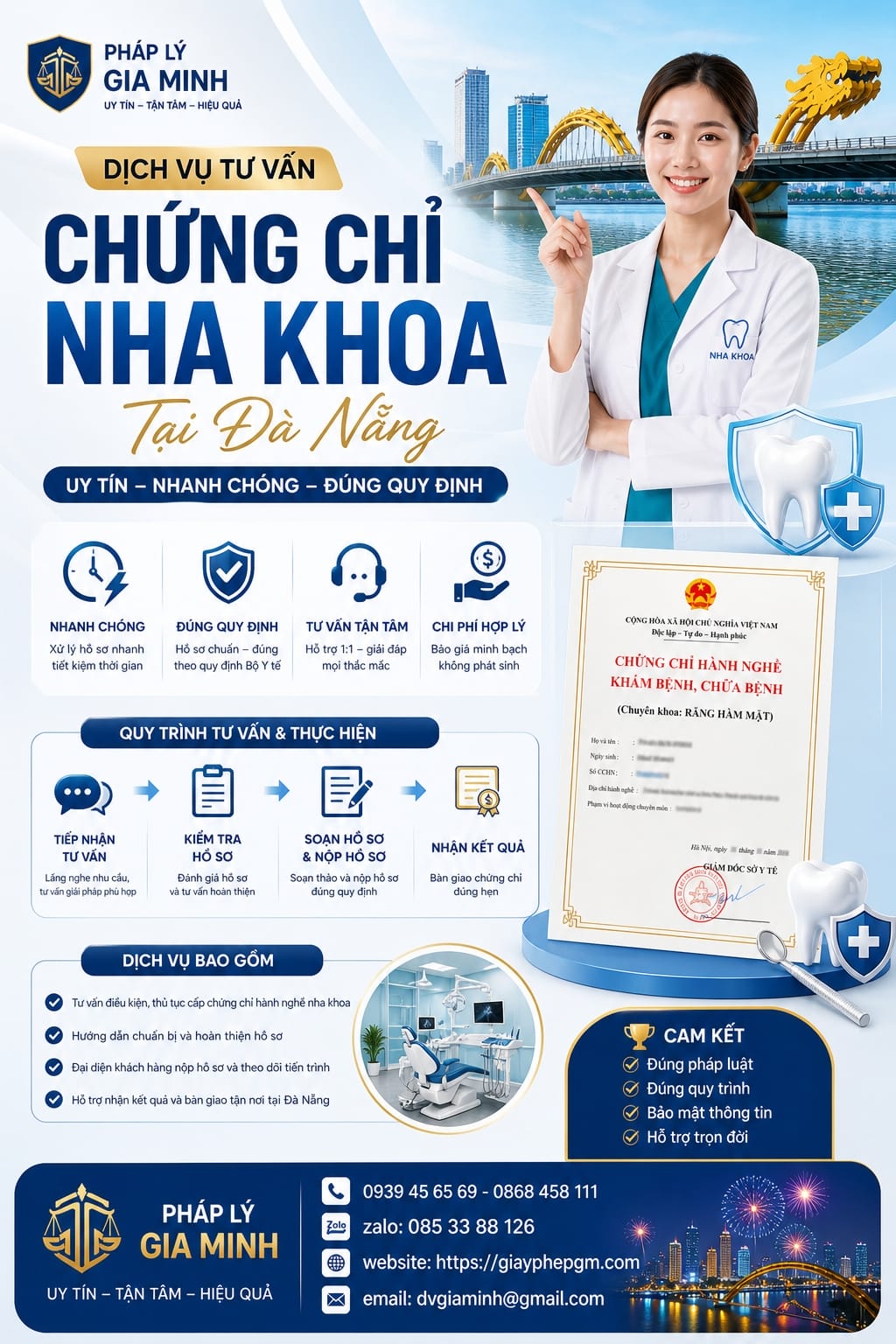 Dịch vụ cấp chứng chỉ nha khoa nhanh tại Đà Nẵng – Uy tín, đúng quy định, hỗ trợ trọn gói 16 Dịch vụ tư vấn chứng chỉ nha khoa tại Đà Nẵng